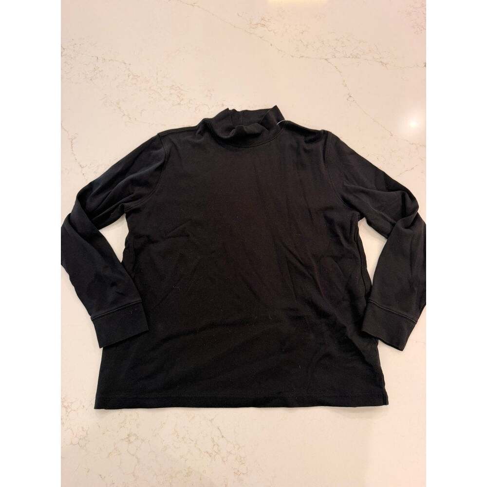 Lands’ End Women’s Black Mock Neck Long Sleeve Top – Size M 10/12